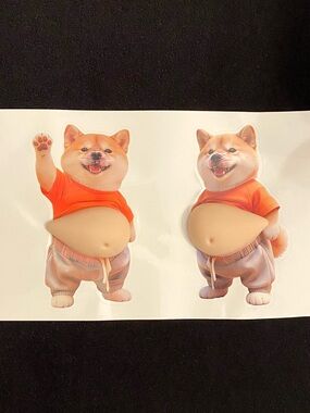 Pudgy Belly Doggy 3D Fidget Sticker Set - Help for stress & anxiety, ADHD NWOT